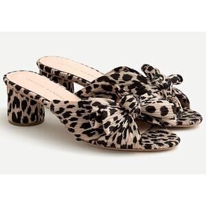 Loeffler Randall Emilia Knot Sandal Leopard Lamé Fabric Size 6.5 NWOB Chic Style